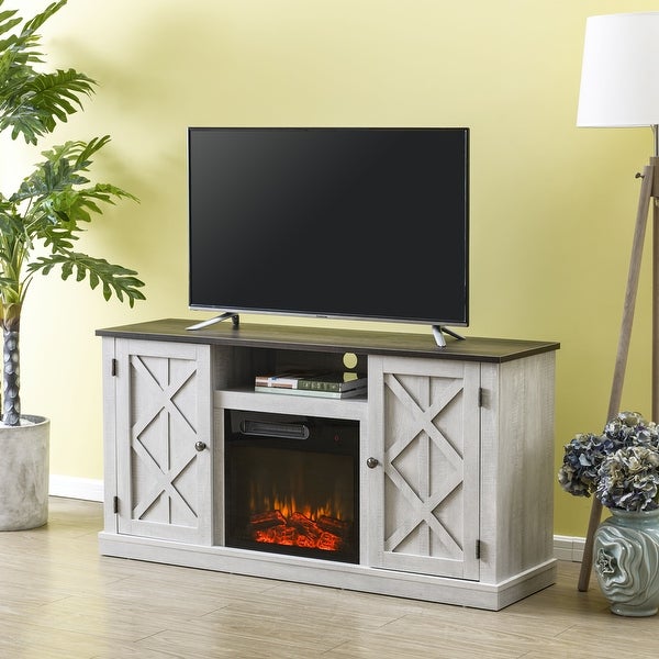 54 in. TV Stand Console for TVs up to 60 in. with Electric Fireplace - 54