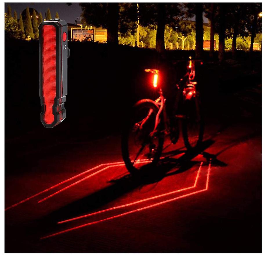 LED Bicycle Rear Light， 6 Lighting Methods， IPX5 Waterproof Rear Light with USB 220 Degree Wide Angle View Bicycle Rear Light for Cycling， Camping， Hiking(Black)