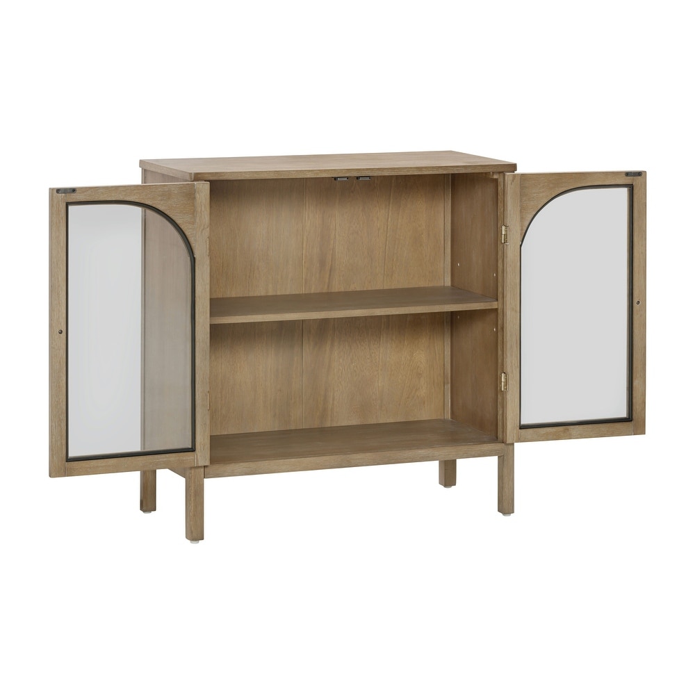 Nathan James Mason Sideboard Buffet with Glass Doors and Adjustable Shelves