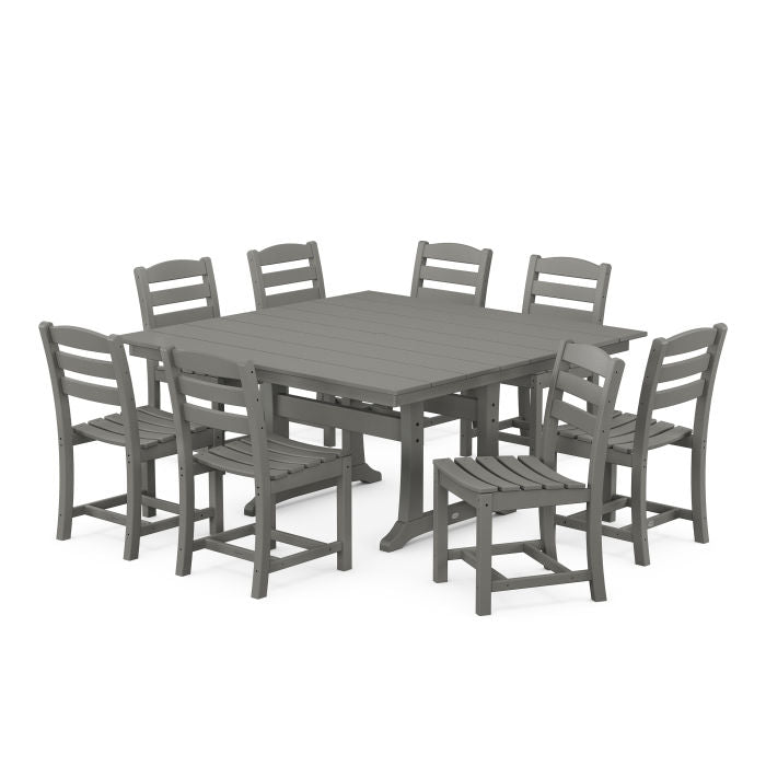 Polywood La Casa Café 9-Piece Farmhouse Trestle Dining Set PWS662-1