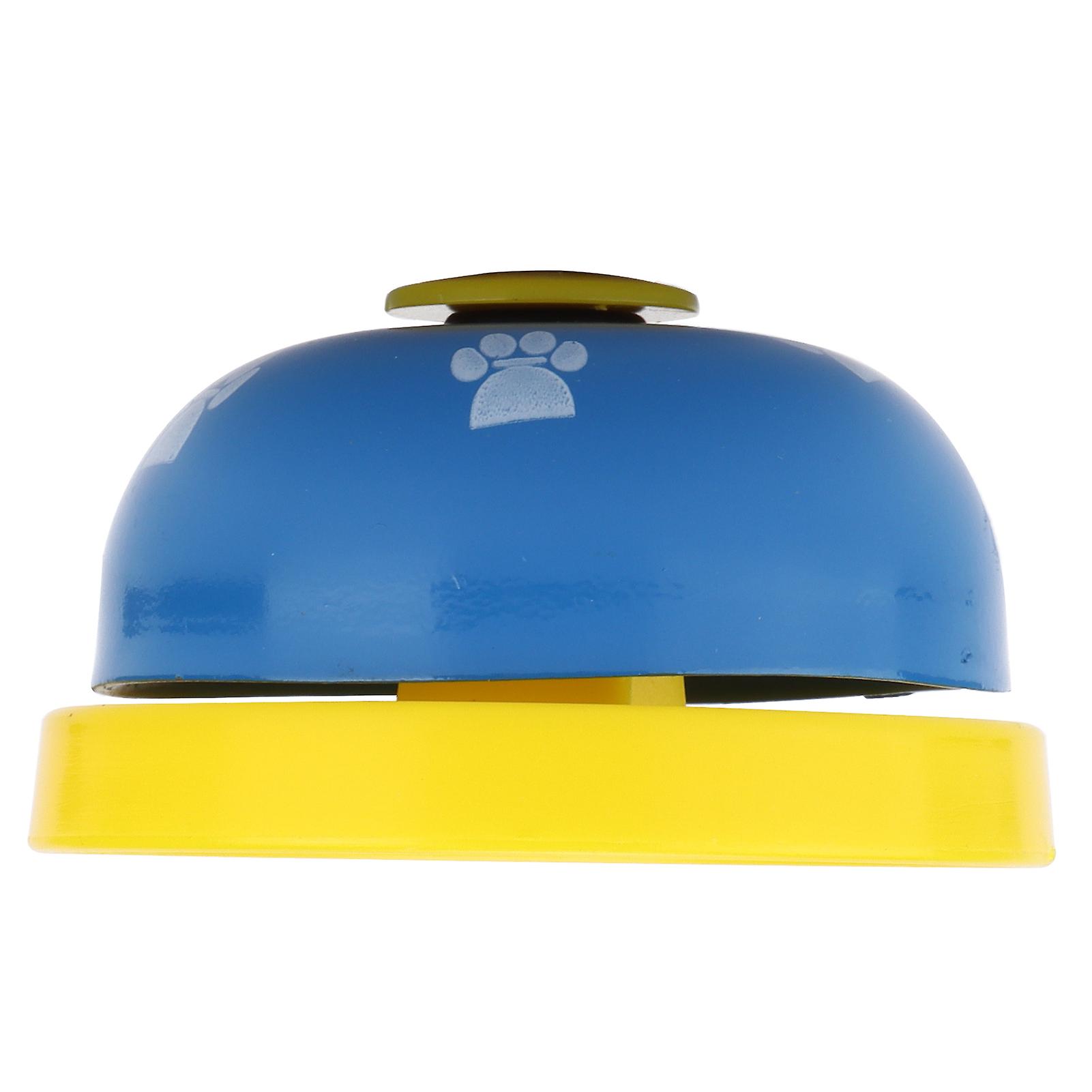 Pet Training Bell Portable Interactive Educational Dog Cat Bells Toys For Pet Training And Communicationyellow Base And Blue Cover