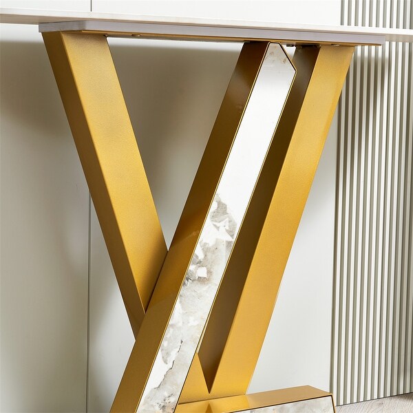 Console Table，Exquisite Shape Design w/ Adjustable Foot Pads