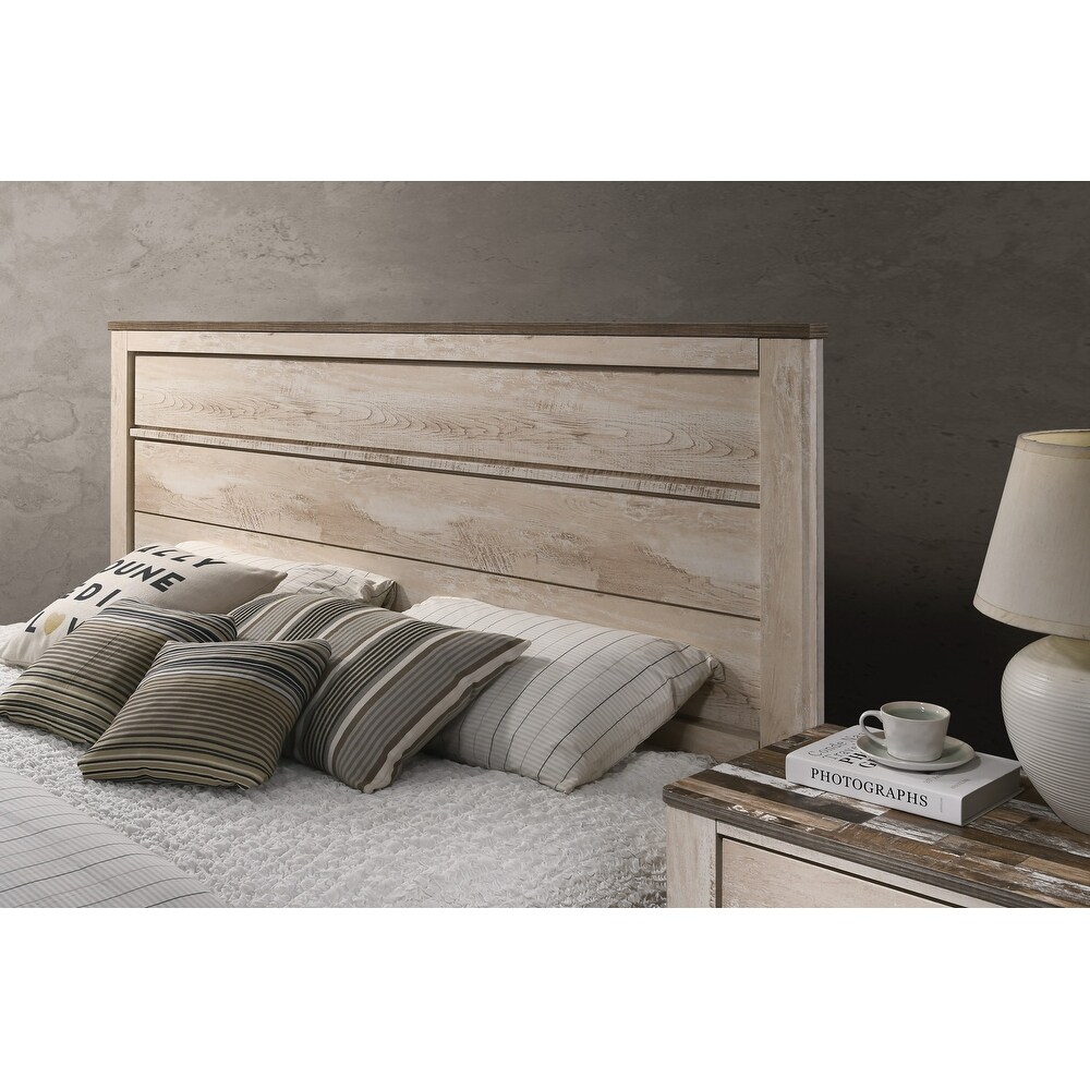 Roundhill Furniture Imerland Contemporary White Wash King 6 piece Bedroom Set