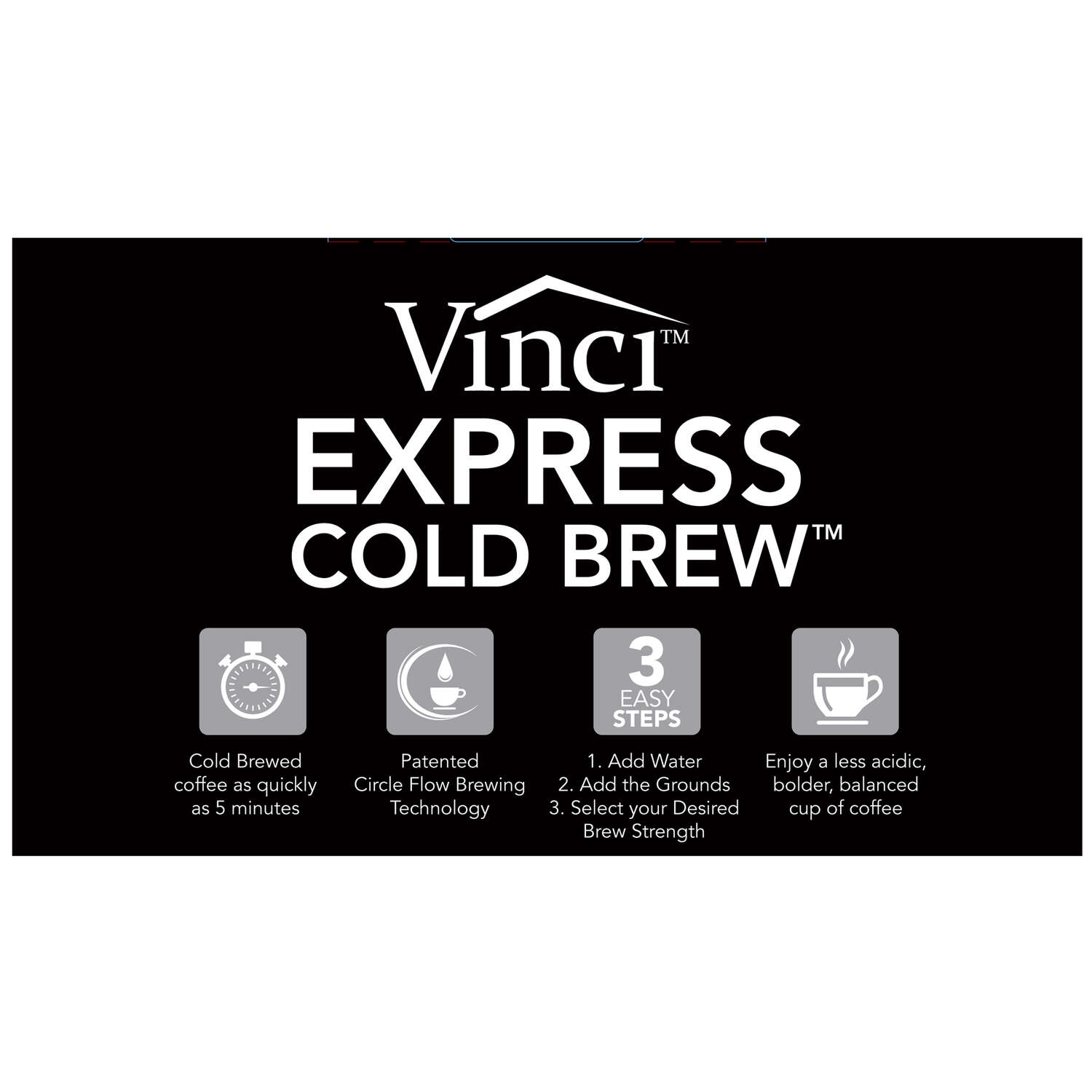 Vinci 1.1 L Black/Clear Cold Brew Coffee Maker