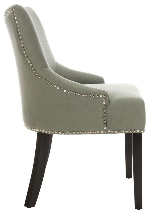 Miles 19 quotH Side Chair  Set of 2  Silver Nail Heads Sea Mist   Transitional   Dining Chairs   by V.S.D Furniture  Houzz