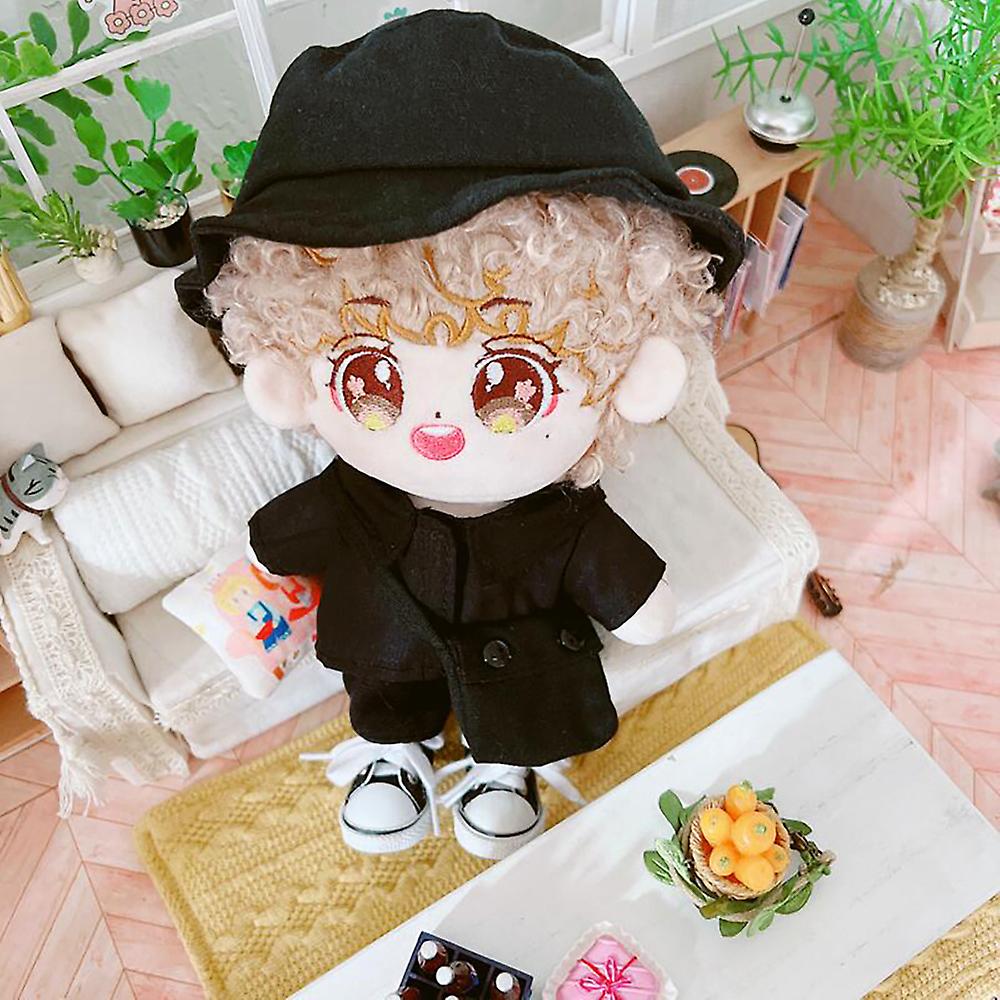 Black Hat Shirt Pants Backpack 4-piece Set 20cm Plush Doll Clothes