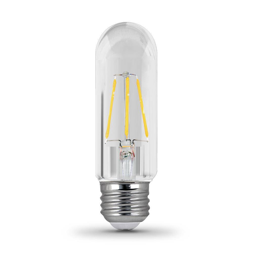 Feit Electric 40-Watt Equivalent T10 Dimmable Filament CEC Title 20 Compliant LED 90+ CRI Clear Glass Light Bulb Soft White BPT1040927CARP