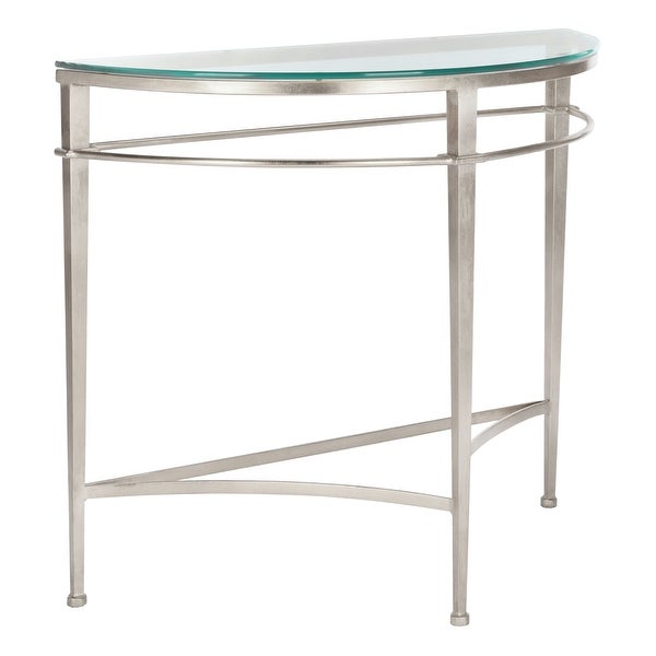 SAFAVIEH Couture Baur Antique Silver Glass Console Table