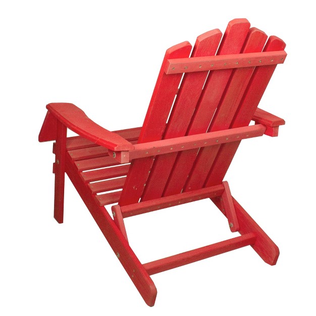 Red Classic Folding Wooden Adirondack Chair