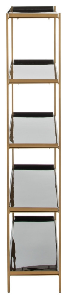 Cain 5 Tier Etagere/ Bookcase Black/Brass   Modern   Bookcases   by Virgil Stanis Design  Houzz