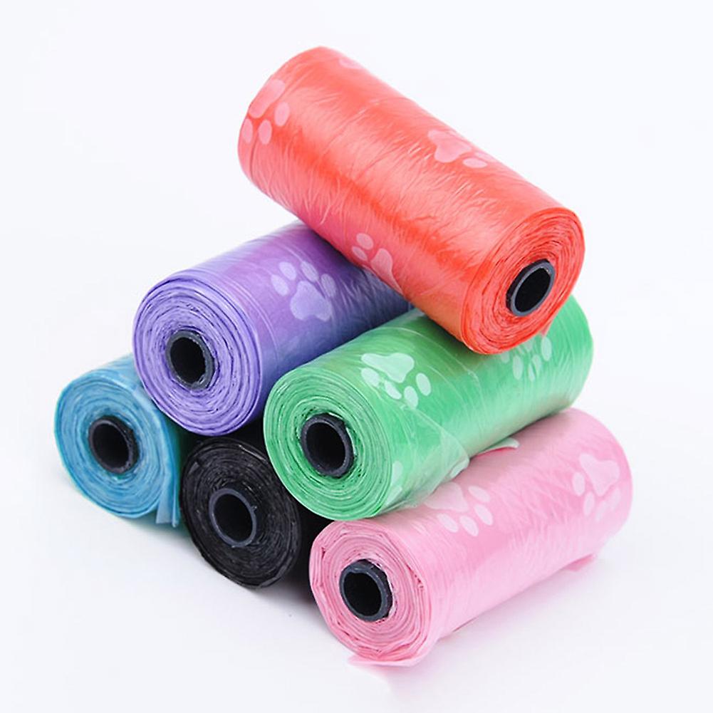 Pet Garbage Bag 15pcs / One Roll Dog Feces Cat Cleaning Pick Up Green