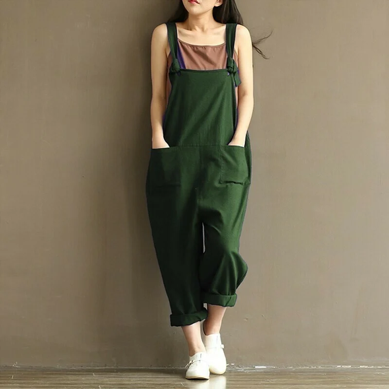 🔥🔥Women's Cotton Suspenders Casual Trousers