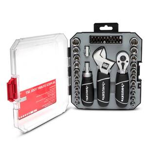 Husky 14 in. and 38 in. Stubby Ratchet and Socket Set (46-Piece) H46PCSTS