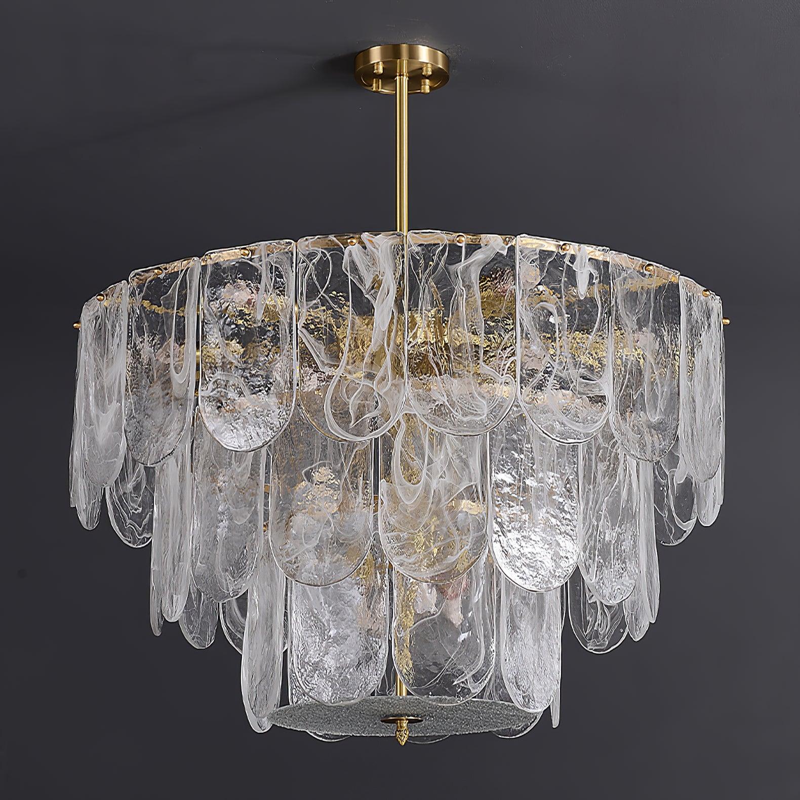 Traditional Classic Metal Glass Chandelier