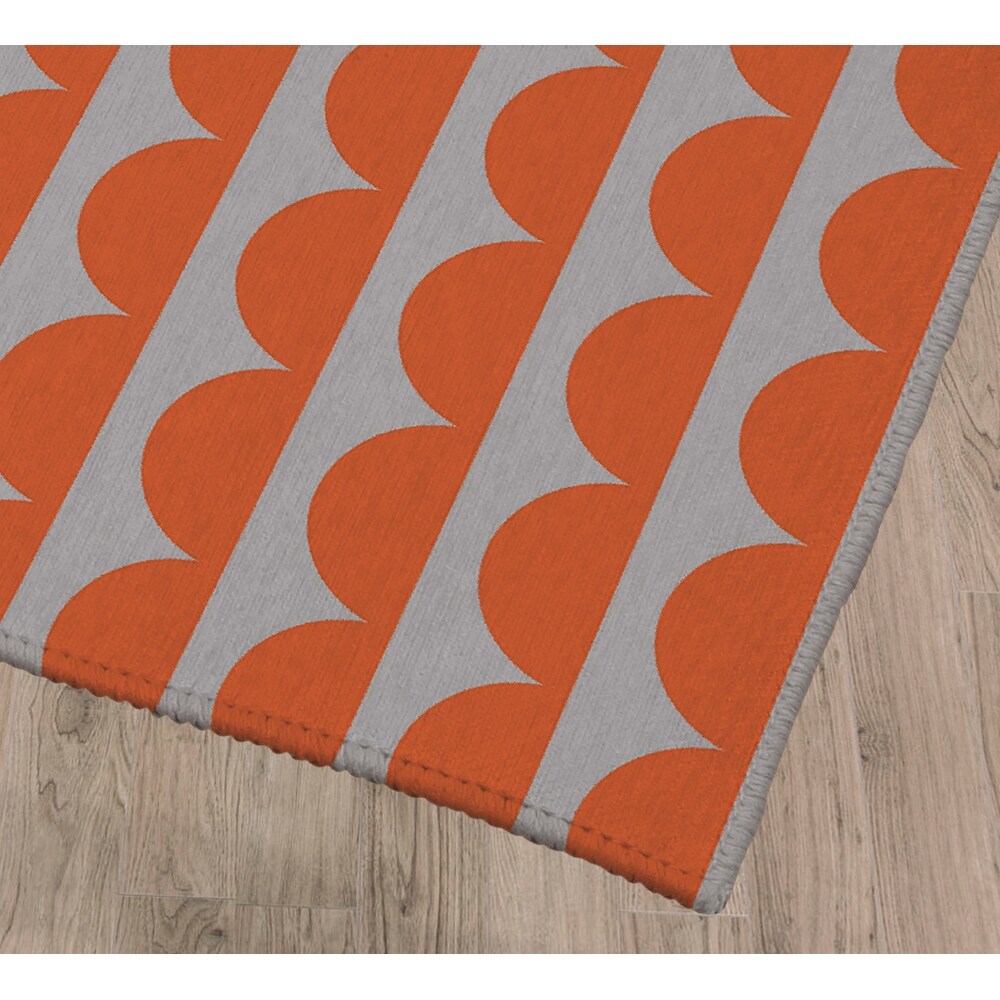 MID CENTURY SCALLOP ORANGE Kitchen Mat by Kavka Designs