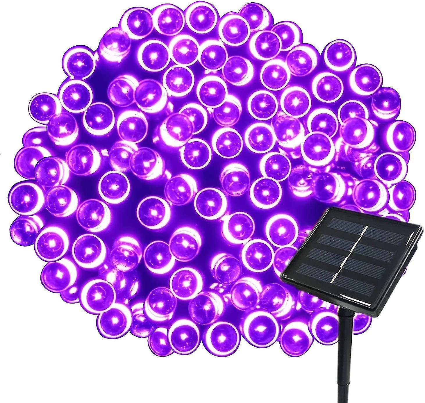 22m Solar Fairy Lights 200 Led 8 String Lights Ideal For Party， Wedding， Birthday And Outdoor Garden (purple， 1 Piece)