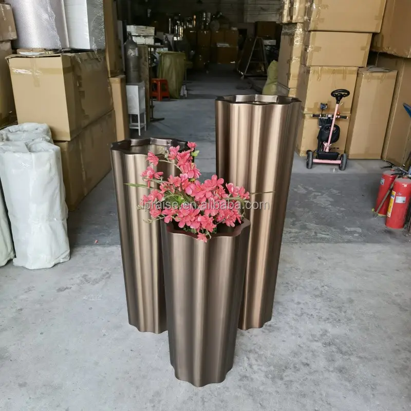 Garden Supplies rose gold vase Luxury Modern gold indoor pots large outdoor planters for home decor