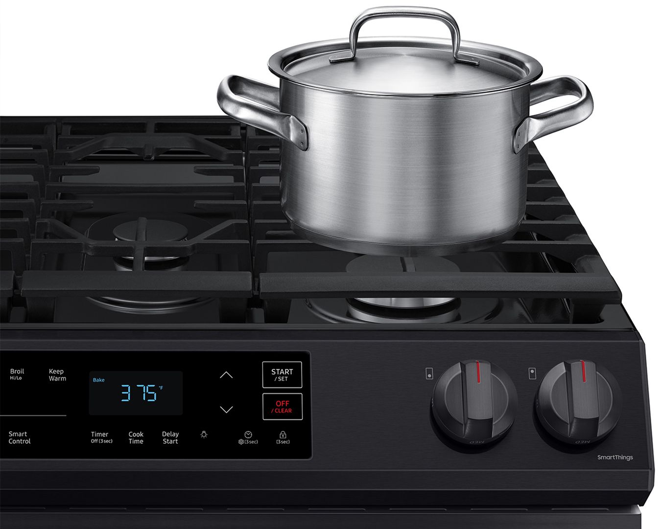  ADA 6 Cu. Ft. Fingerprint Resistant Black Stainless Steel Front Control Slide-In Gas Range