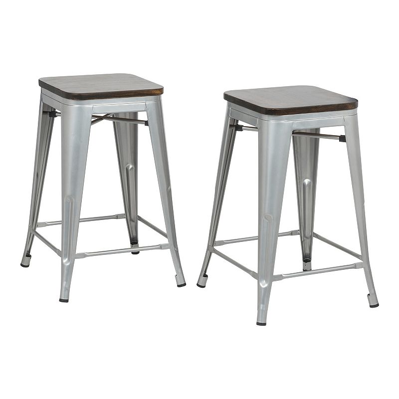 Cormac 24 In. Square Seat Stool 2-Piece