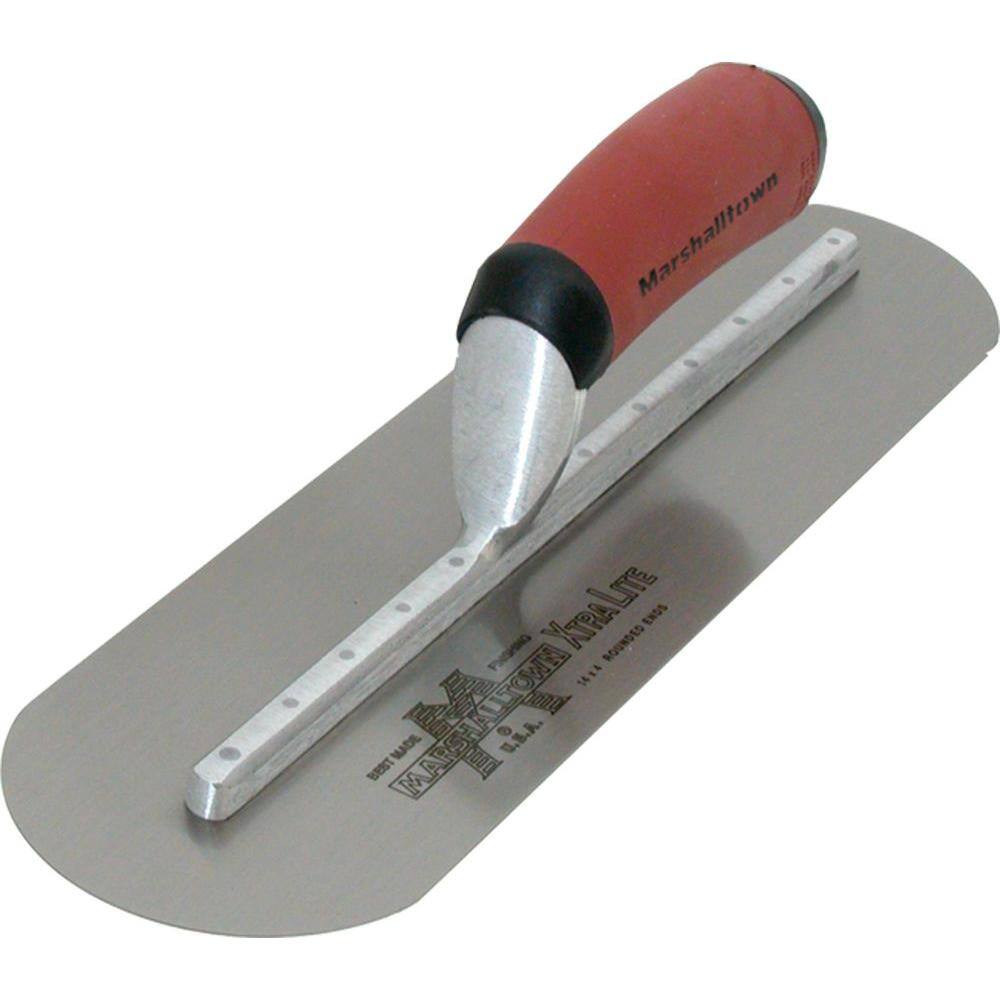 MARSHALLTOWN 18 in. x 4 in. Finishing Trl-Fully Rounded Curved Durasoft Handle Trowel MXS81FRD