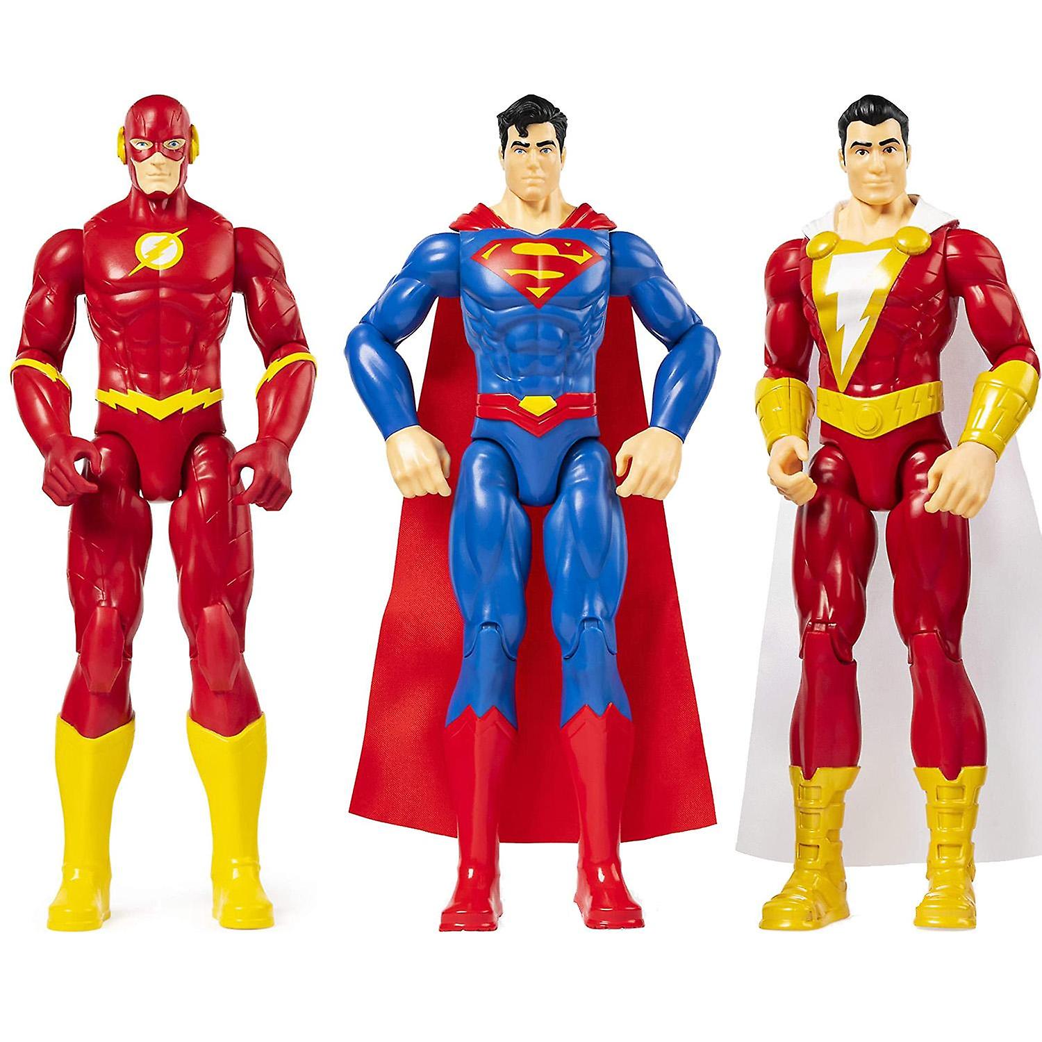 3-Pack DC Comics Superman Flash And Shazam Action Figures 30cm