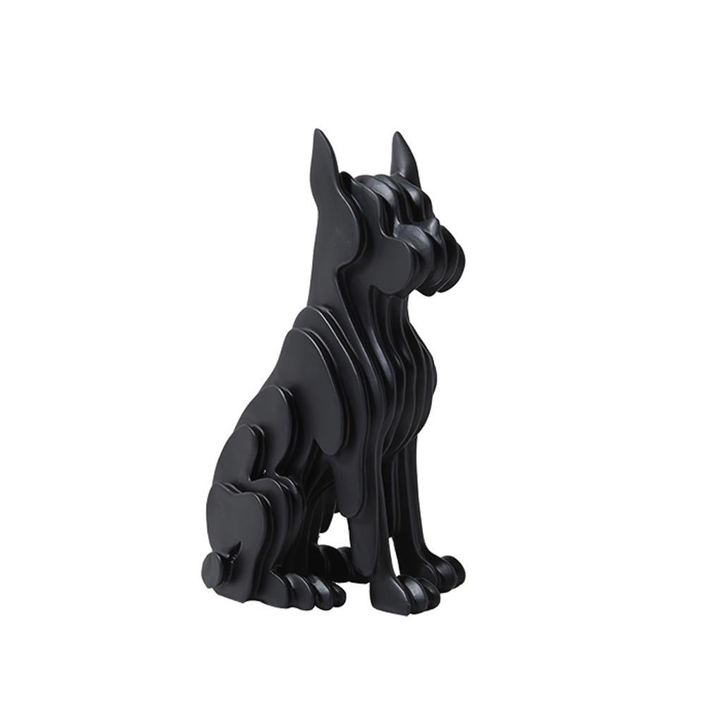 Black Resin Abstract Dog Sculpture - Small Fc-Sz2132B