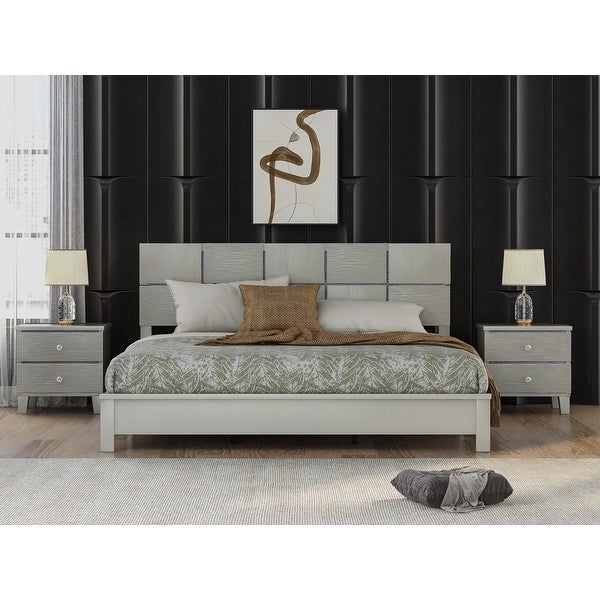 5 pieces Champagne Silver Bedroom Sets - - 37840657