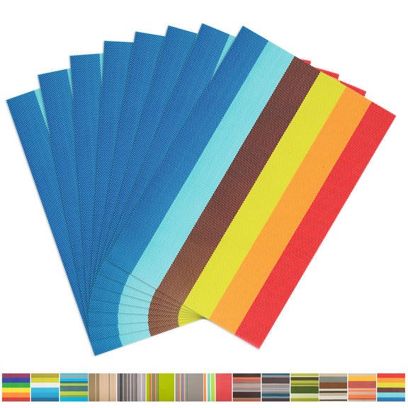 Aspire 8PCS Rainbow Stripe Placemats For Dinning T...