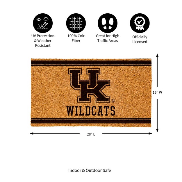 Evergreen University Of Kentucky Logo Turf Mat Brown 28 X 16 Inches Indoor Outdoor Doormat