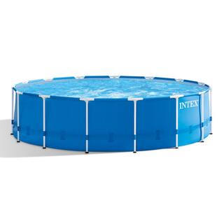 INTEX 15 ft. x 48 in. Metal Frame Above Ground Swimming Pool Set with Pump Cover Ladder 28241EH