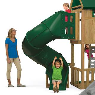 PlayStar 300-Degree Turn Green Spiral Tube Slide for 5 ft. Play Deck PS 8823