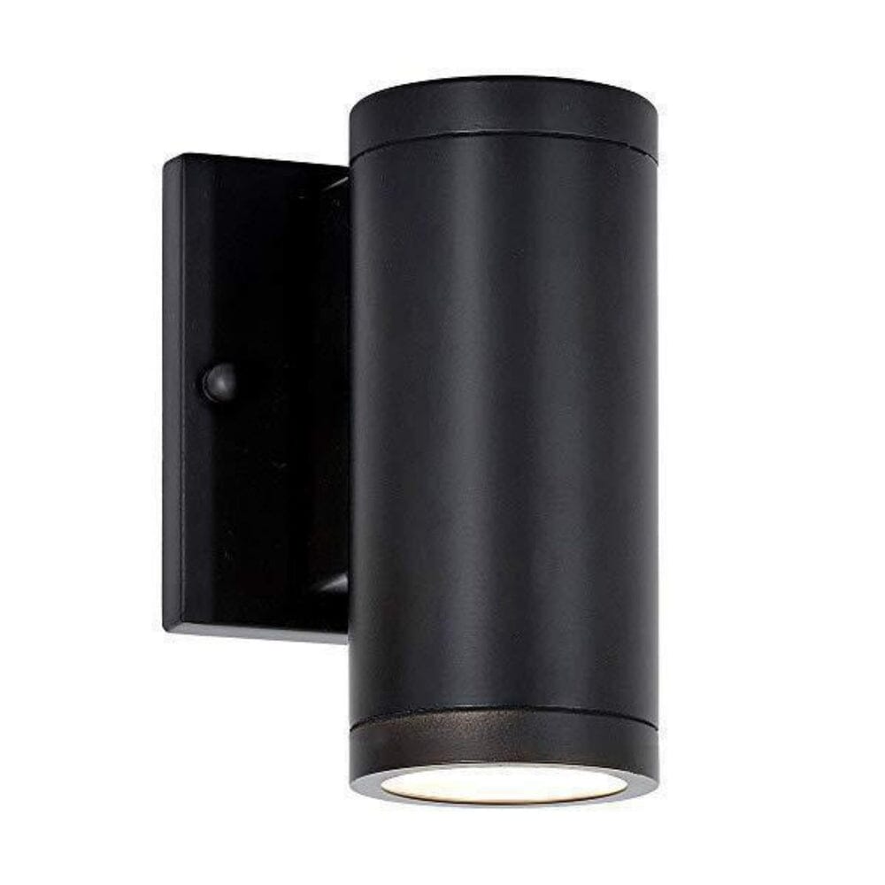 Outdoor Cylinder LED Wall Light Up or Downward Black 6