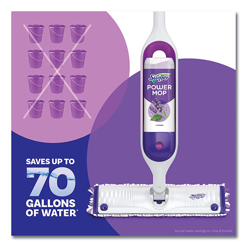 Procter and Gamble Swiffer PowerMop Cleaning Solution and Pads Refill Pack | Lavender， 25.3 oz Bottle and 5 Pads per Pack， 4 Packs