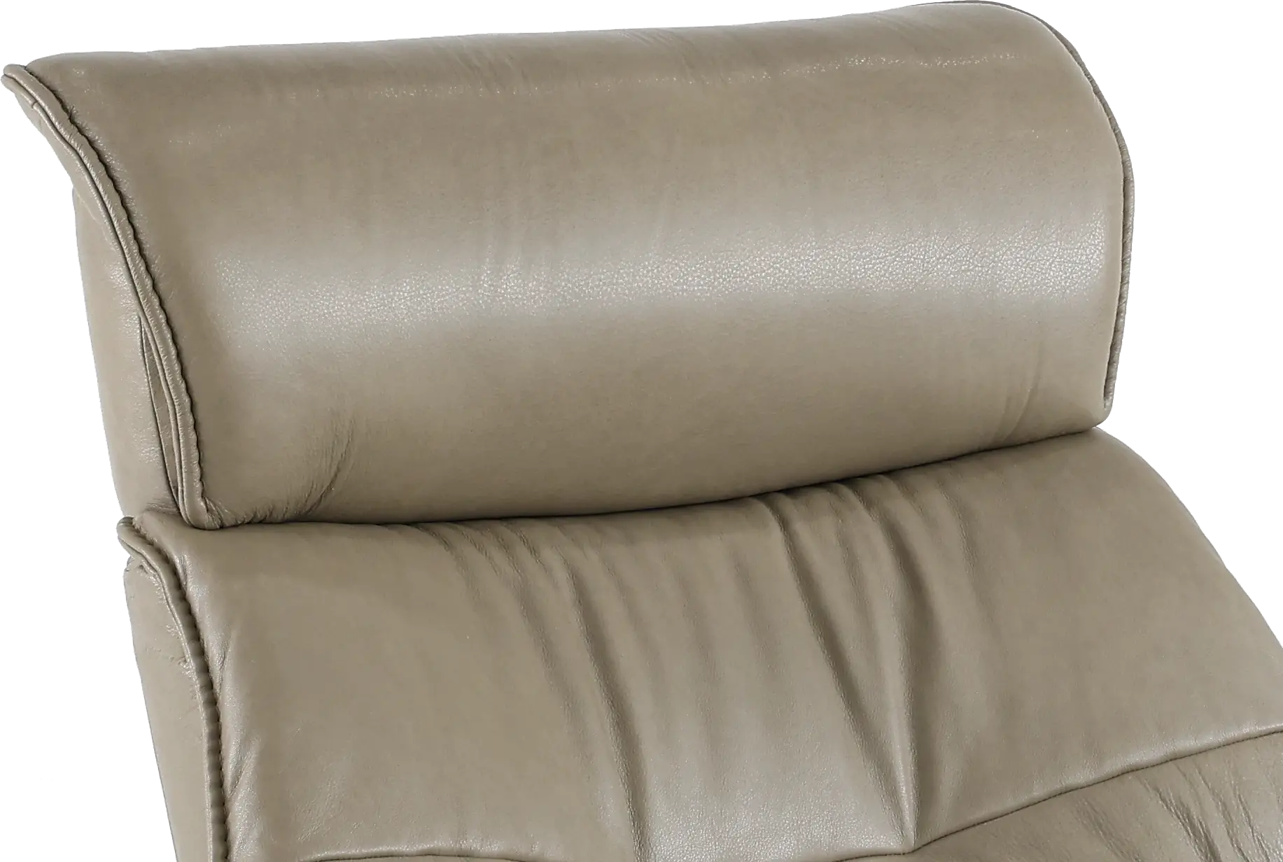 Captain Dove Beige Large Leather Swivel Glider Power Recliner