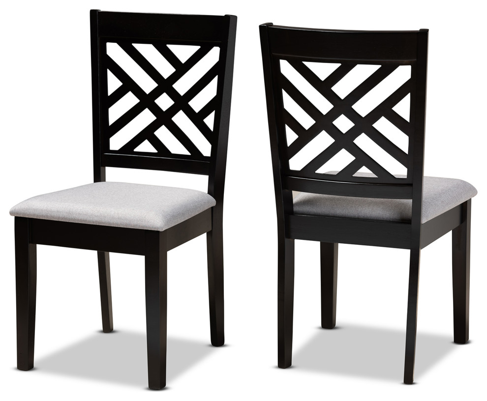 Lilith Upholstered Wood 2 Piece Dining Chair Set   Transitional   Dining Chairs   by Baxton Studio  Houzz