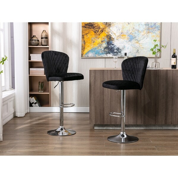 Set of 2 Bar Stools with Back and Footrest Counter Height Dining Chairs