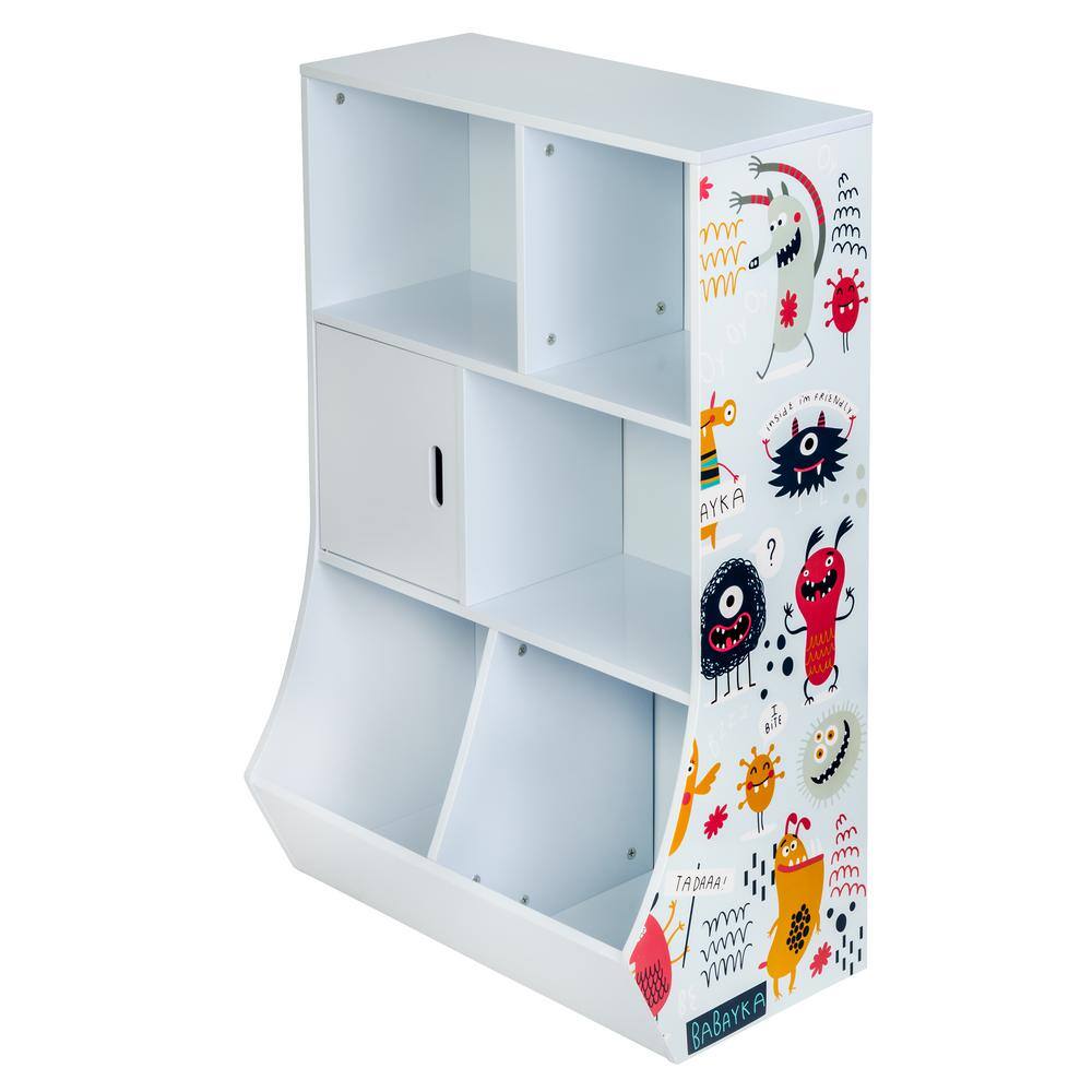 Honey-Can-Do 35.9 in. H x 14.2 in. W x 23.6 in. D White MDF 6-Cube Organizer SHF-08723