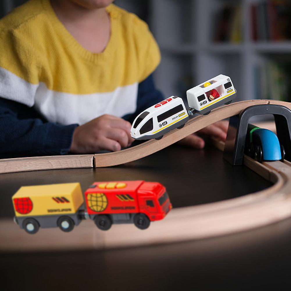 Electric Train Toy Anti Fall Magnetic Track Toy Train Compatible For Wooden Track Children Gifts Type D