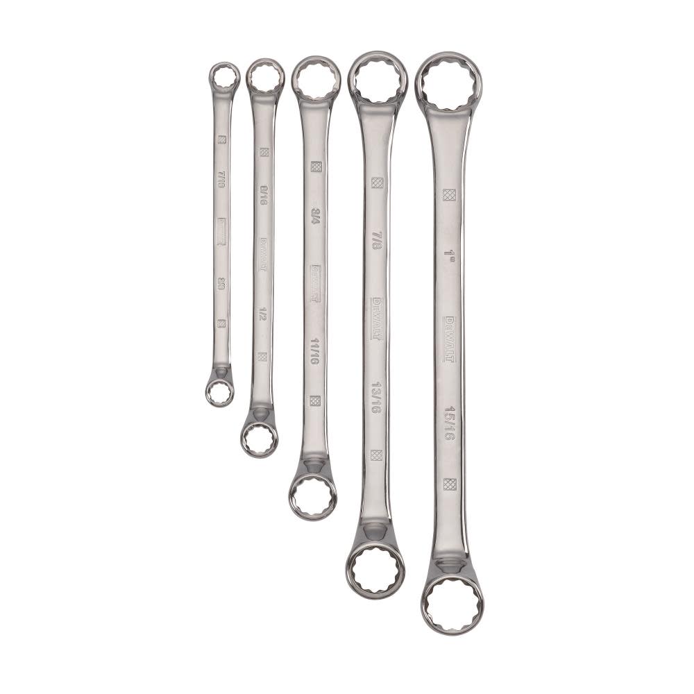 5 Piece Full Polish Offset Double Box Wrench Set ;