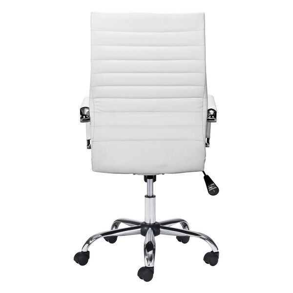 Primero White and Silver Office Chair