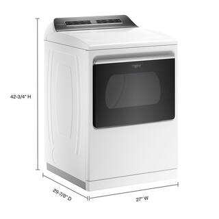 Whirlpool 7.4 cu. ft. 240-Volt Smart White Electric Dryer with AccuDry System and Steam Refresh ENERGY STAR WED7120HW