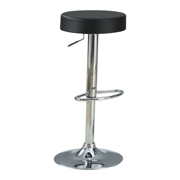 Stylish and Elegant Backless Adjustable Bar Stool， Black