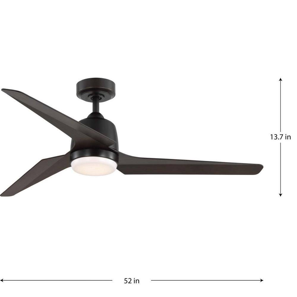 Progress Lighting Upshur 52 in. Indoor Outdoor LED Antique Bronze Transitional Ceiling Fan with Light Kit P250094-020-30