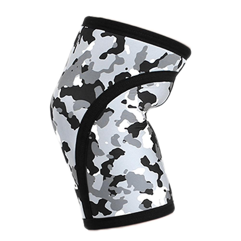 7mm Outdoors Sport Weightlifting Anticollision Knee Pad Camouflage Leg Protector(blackandgray Xl)