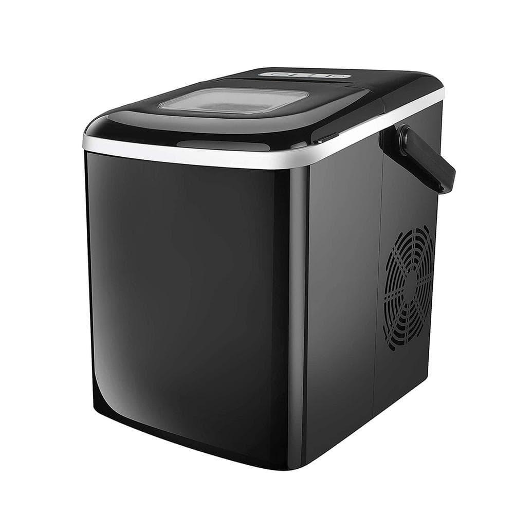 26 lb Portable Ice Maker in Black with 2 Optional Ice Cube Sizes