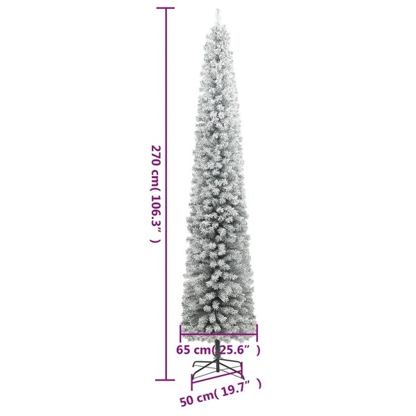 vidaXL Christmas Tree Decoration Artificial Slim Tree with Stand Green PVC