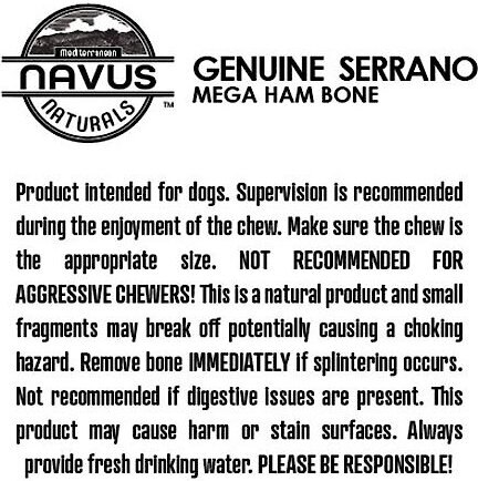 Navus Naturals Genuine Serrano Mega Ham Bone Dog Treat