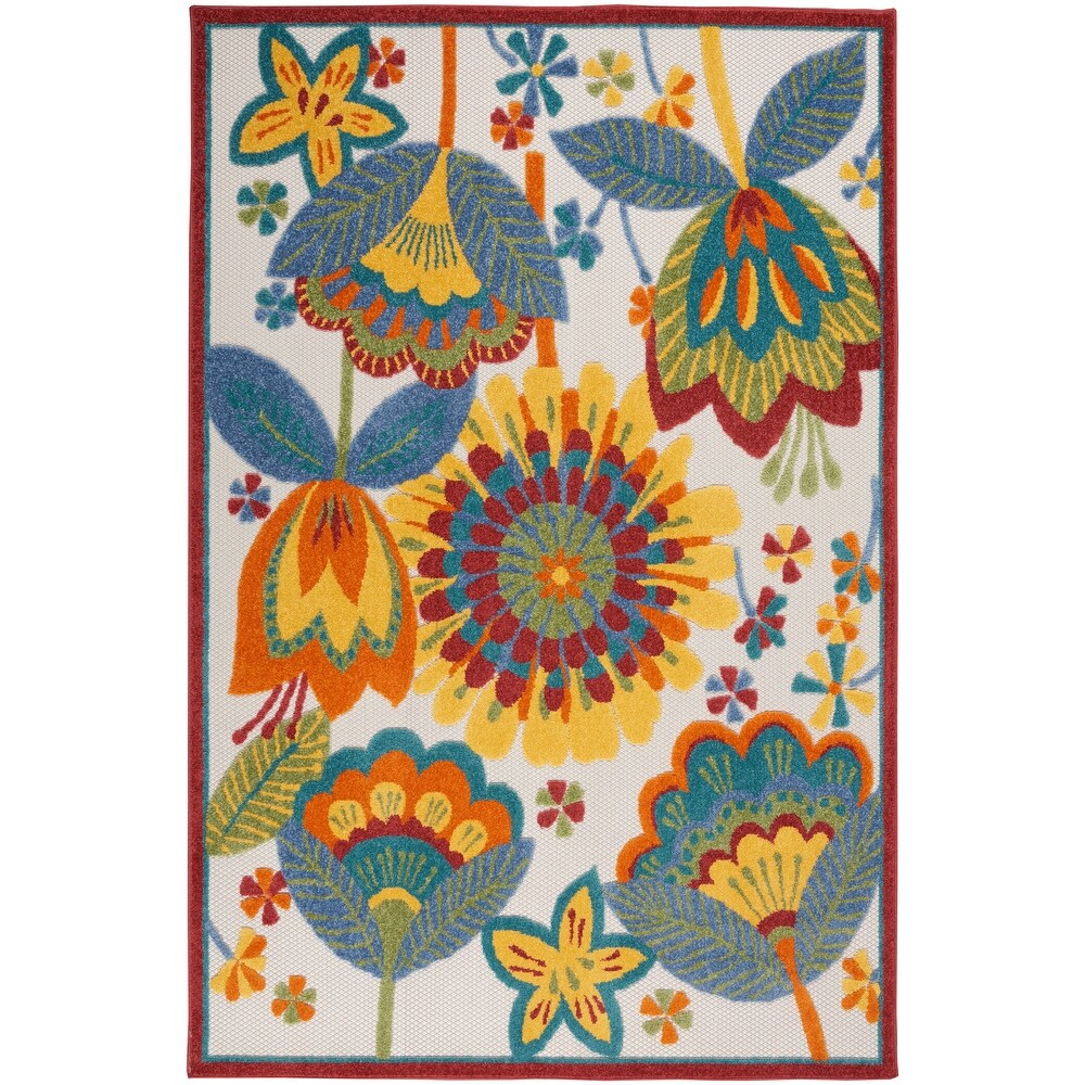 Nourison Aloha Scandinavian Floral Indoor/Outdoor Area Rug