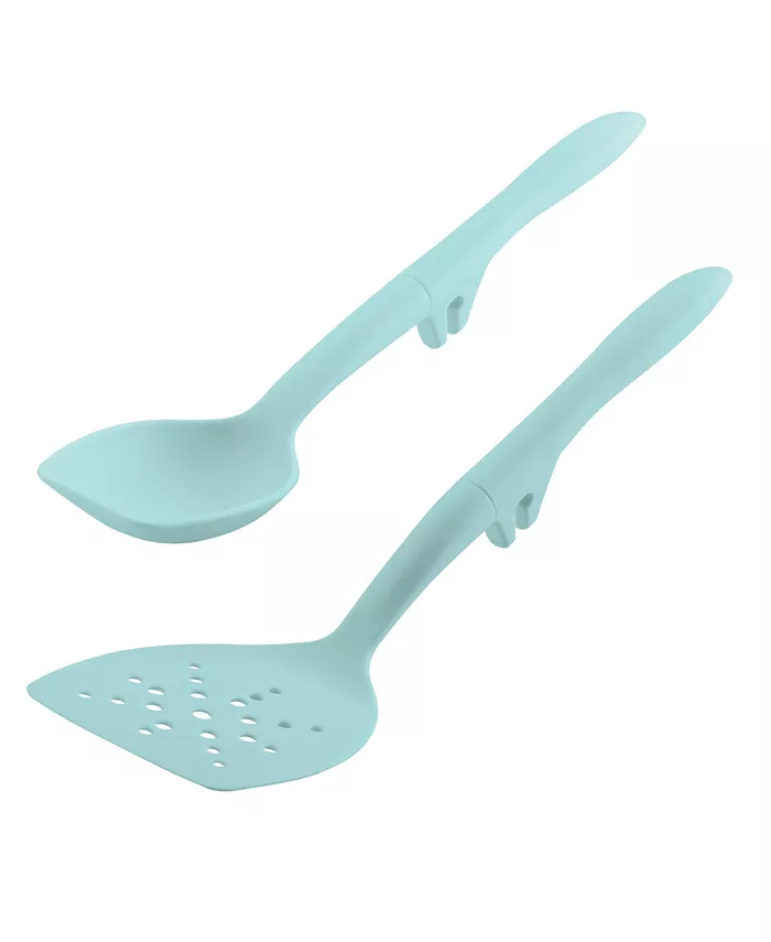 Rachael Ray Tools and Gadgets Lazy Flexi Turner and Scraping Spoon Set， Teal