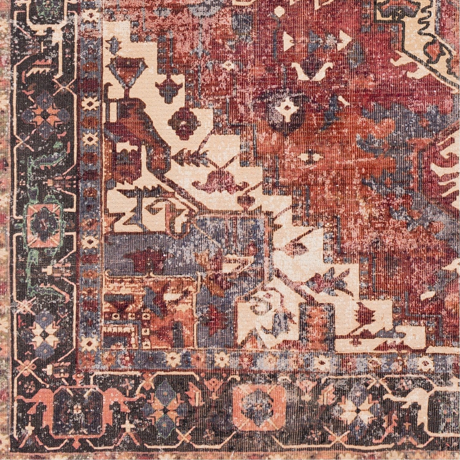 Amelie Rug in Rust & Dark Green